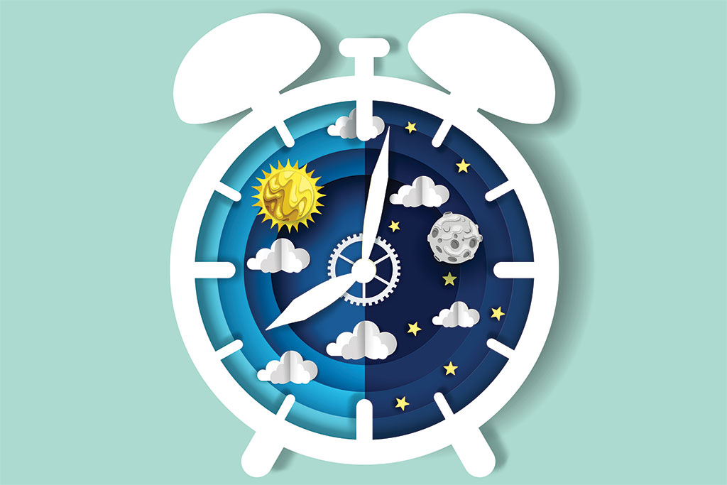 Day and night internal clock illustration