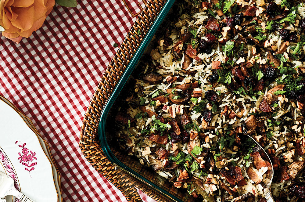 Wild Rice with Mushrooms, Pecans, and Cranberries