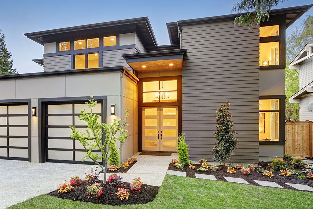 Exterior front of modern home