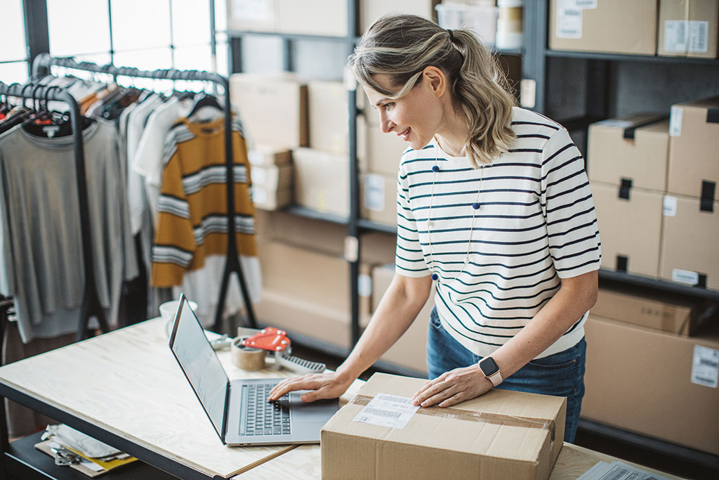 Business owner packaging orders