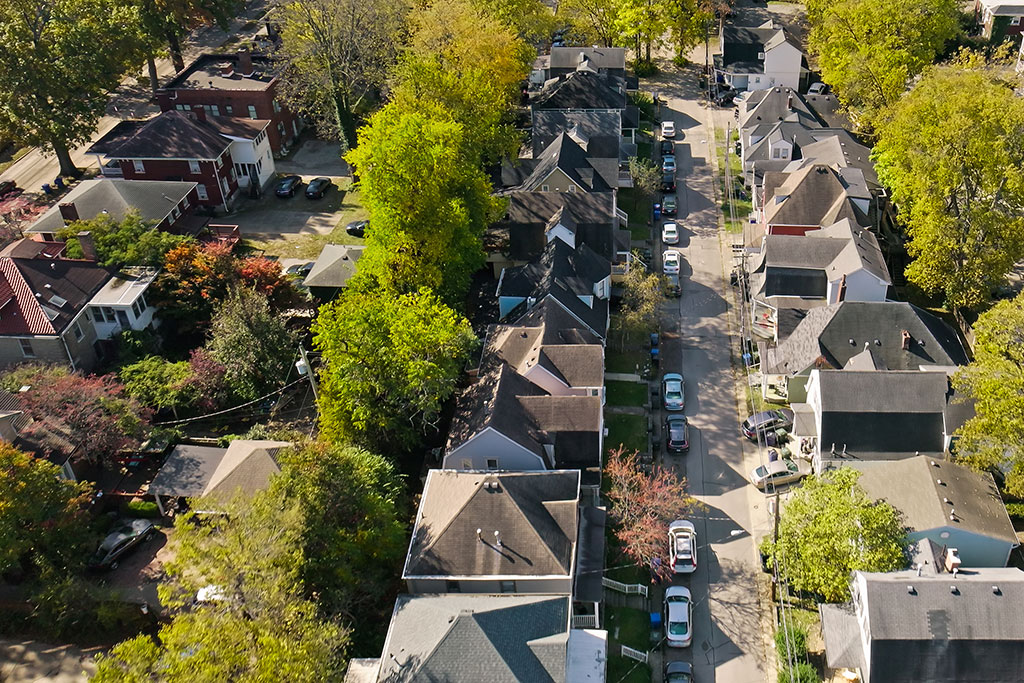 Ariel view of neighborhood