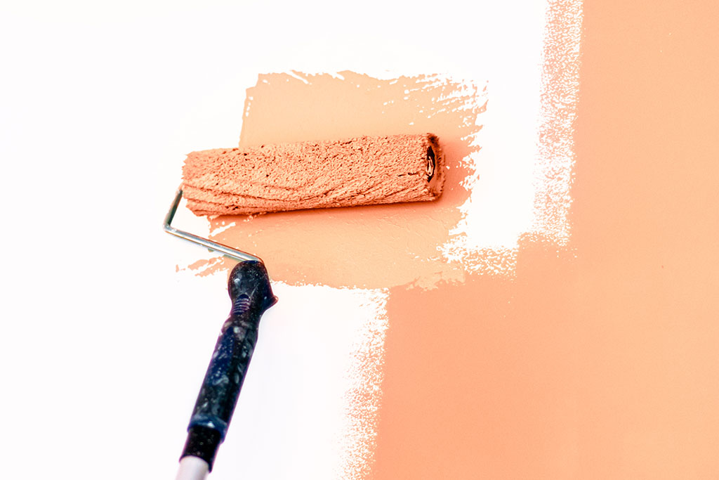 Painting wall peach color