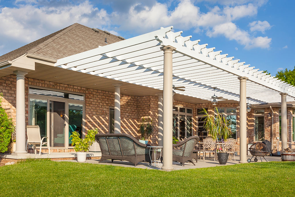 Pergola attached to house