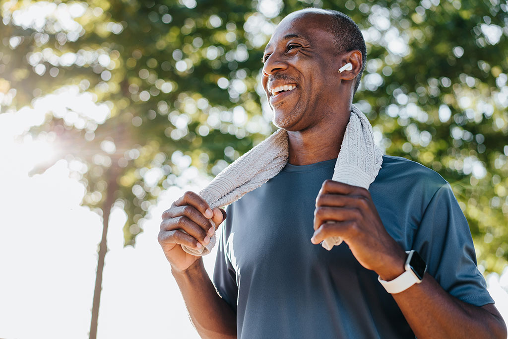 Man happy after outside exercise