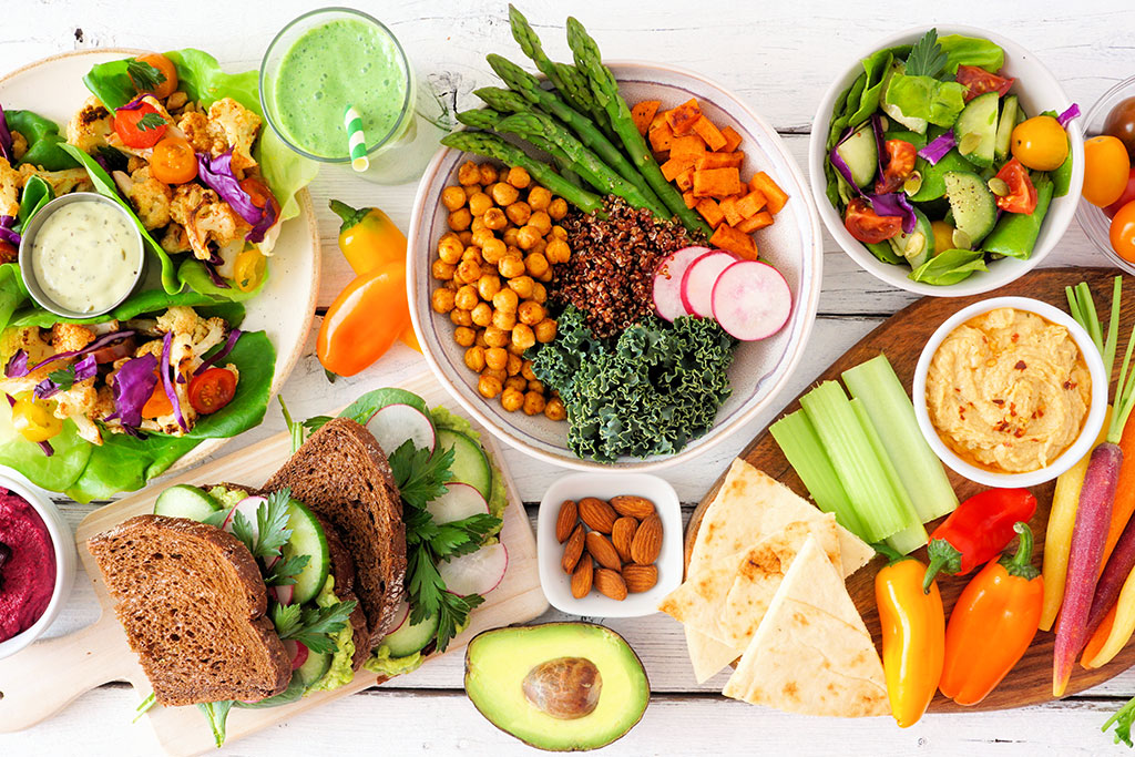 Table with healthy food