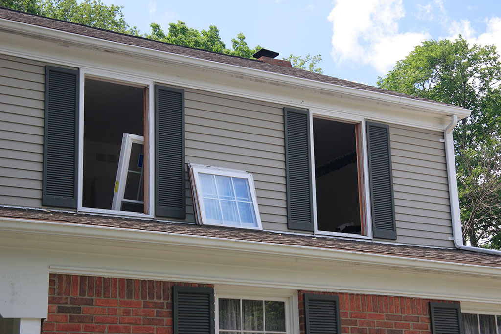 House with windows being replaced