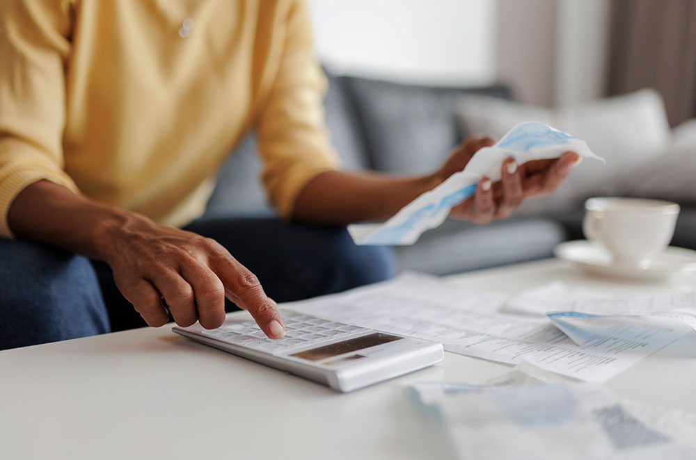 Woman going over finances