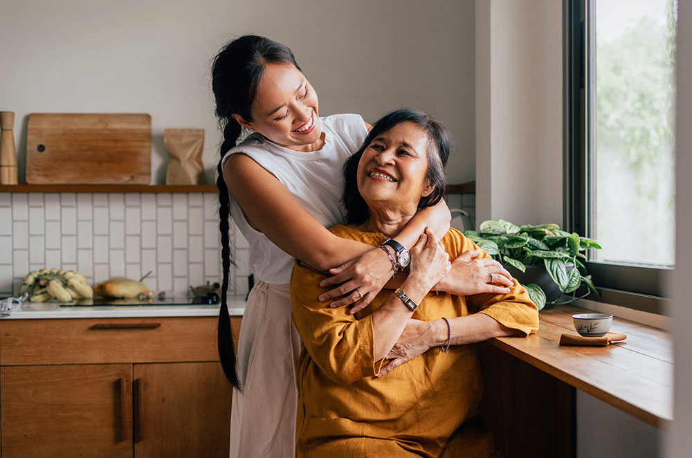 Mom and daughter in kitchen