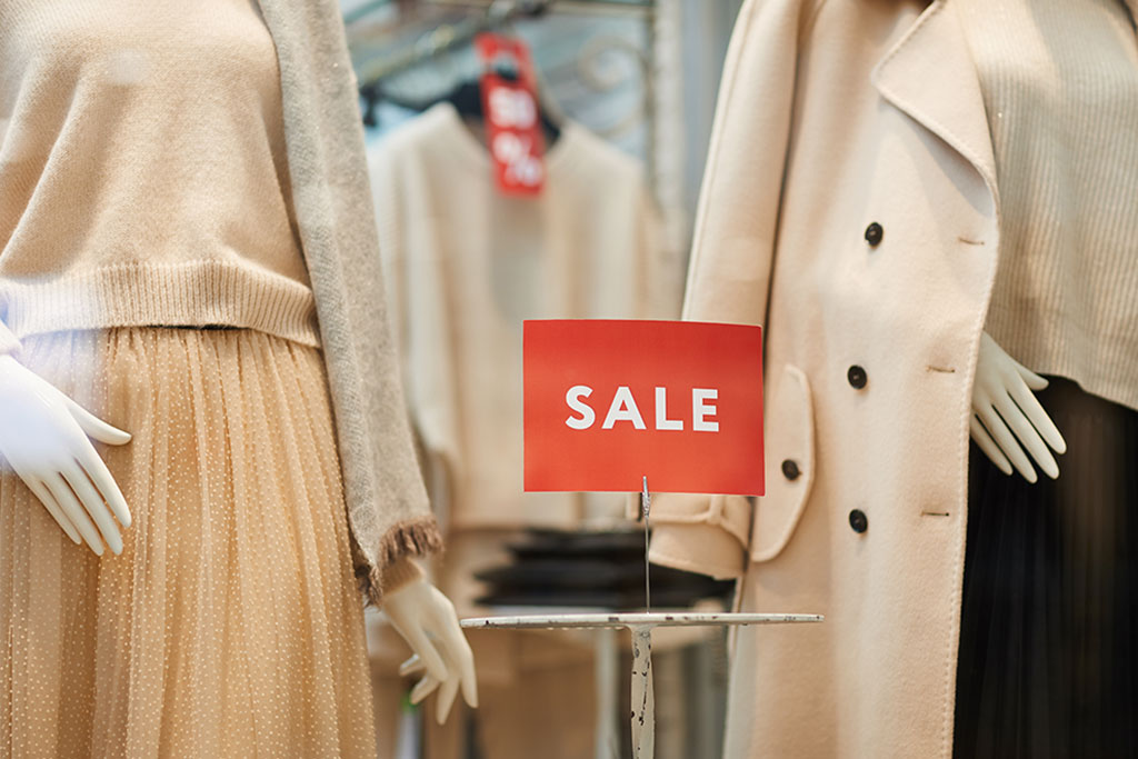 Sale sign in store