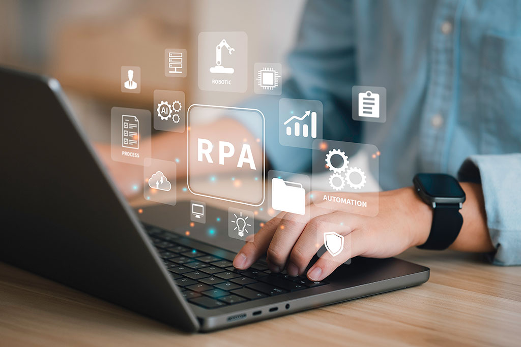 RPA graphics above laptop