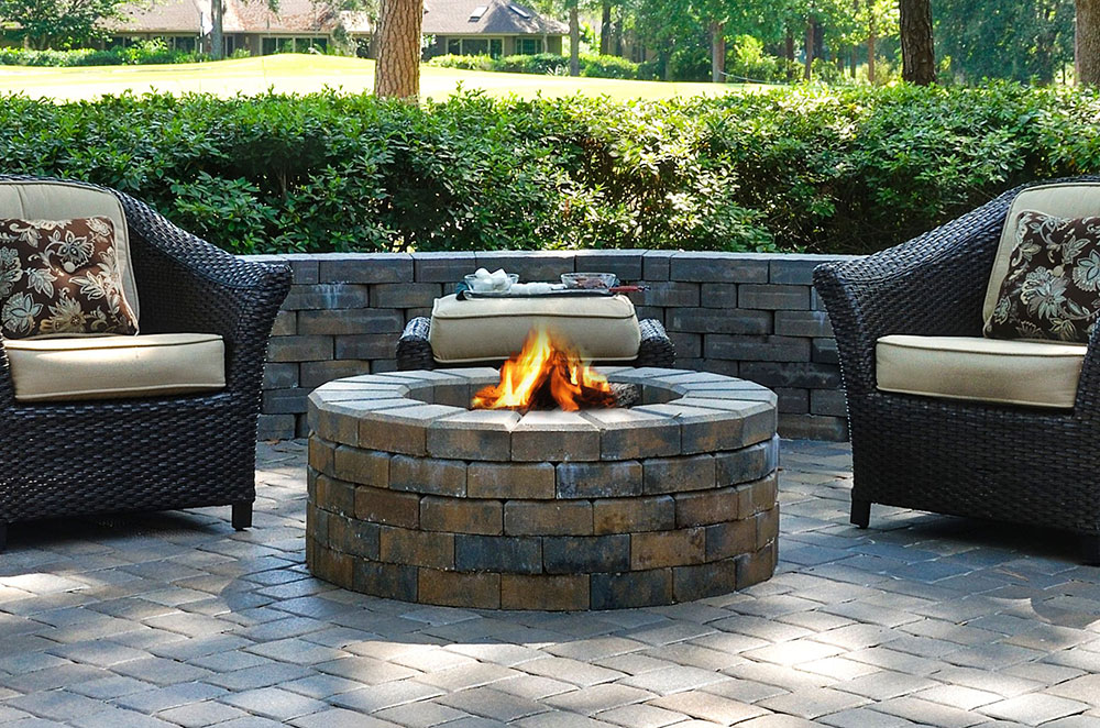 Firepit in backyard