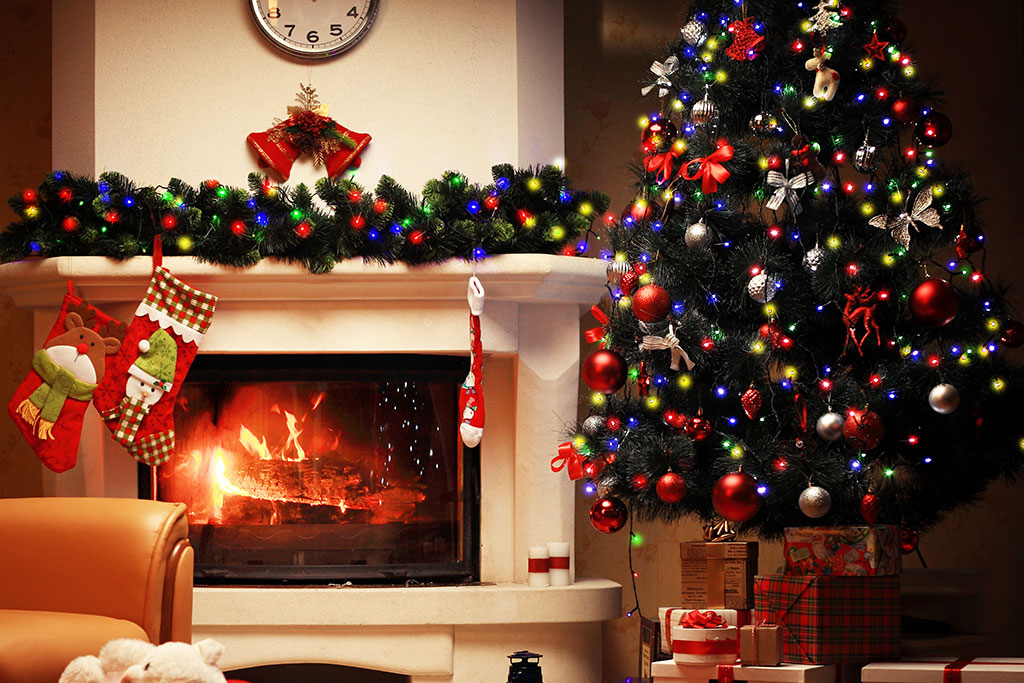 Christmas tree decorated