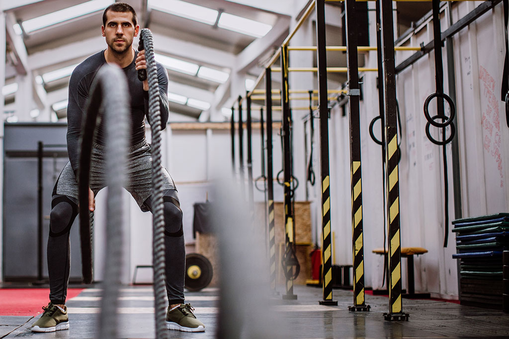 Man working out at gym