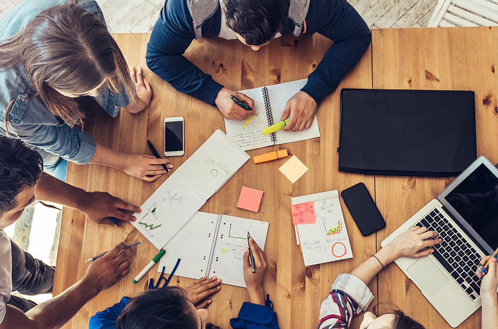 People at work in creative meeting